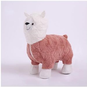 Alpaca sofa stool, suitable for children's bedroom, playroom or entertainment room living room decoration, soft animal shaped furniture, sofa stool, footstool (Size : Pink)