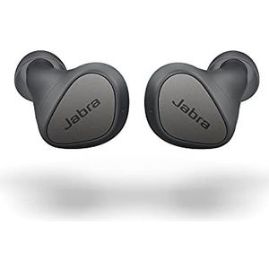 Jabra Elite 3-inch oordraadloze Bluetooth-oordopjes - geluidsisolerende echte draadloze knoppen met 4 ingebouwde microfoons voor heldere oproepen, rijke bas, aanpasbaar geluid en monomodus - donkergrijs