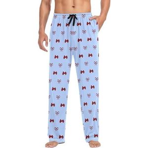 LI ZHI XIN Heren Pyjama Broek Lange Pyjama Bodem Lente Herfst Dunne Losse Stijl Elastische Taille Tie Band Met Zak S-XXL Strik Cartoon Patroon, Meerkleurig, S