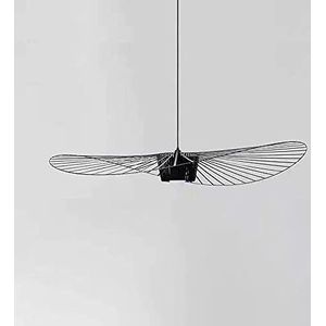 SABYDICAR Moderne LED-hanglamp Vertigo hanglamp Hangende kroonluchter Glasvezel/polyurethaan Hoed Hangende Lampenkap Eetkamer Woonkamer Lampen Bar Cafékamer, zwart (100 cm)