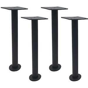 WWERTYY Verstelbare RVS Meubelpoten Set van 4 Metalen Tafel Bureau Sofa Vervanging Benen met Schroeven voor Badkamer Kast Salontafel TV Kast 32 cm Zwart