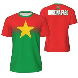 Sport Mesh T-Shirt Burkina Faso Vlag voor Running Bike Voetbal Tennis Voetbal Fitness Tees 3D Gedrukt, Meerkleurig, S