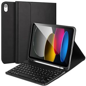 Toetsenbordhoes voor iPad (A16) 11e/10e Generatie, Afneembare Toetsenbordhoes voor iPad A16 11 Inch 2025 10e Generatie 10,9 Inch 2022,zwart