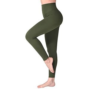 SINOPHANT Legging met Hoge Taille voor Vrouwen - Boterzachte Yoga Broekjes voor Sport en Fitnes(1 Leger groen,L-XL)