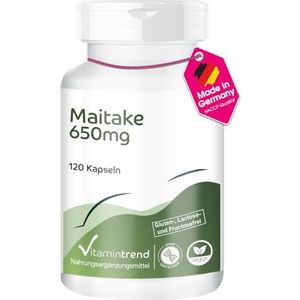 Maitake Poeder 650mg - 120 Capsules, Functionele Vitale Paddenstoel, Adaptogeen, Veganistisch | Vitamintrend®