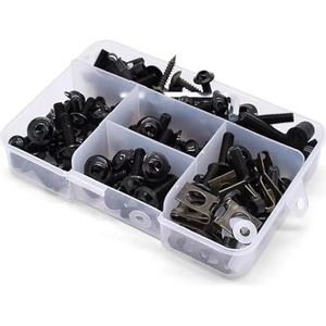 Gereedschapsset Universele Motorcycle Kuip Schroef Lente Bouten Kit Body Fastener Clips Voor DR250 Voor DJEBEL 250XC Die Bouten(Black)