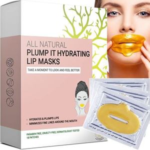 PLUMP IT Hydrating Lip Mask (18 patches) - Lip plumper overnight repair masker for dry and chapped lips, conditioning lip exfoliator treatment - Formulated in San Francisco