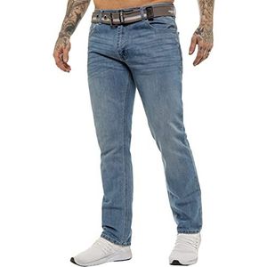 989Zé Enzo herenbroeken Classic Fit werkbroek jeans met een riem EZ399 LICHTBLAUWW 44W / 34L