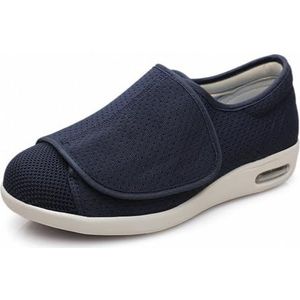 Ademende Orthopedische Schoenen, Vrouwen Mannen Orthopedische Diabetische Ouderen Wandelschoenen Mama En Papa Schoenen Verstelbare Plak Ouderen Schoenen(Blue,42 EU)