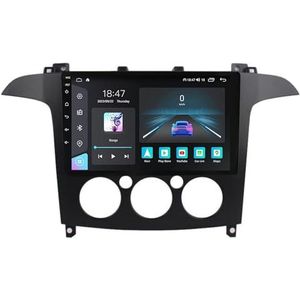 Android 14 GPS Navigation Stereo voor Ford S-MAX S MAX 1 2006-2015 9 Inch 2 Din Car Stereo Radio met CarPlay AHD Omgekeerd beeld Bedieningselementen op het stuur Bluetooth(MT,A1 1G+32G)