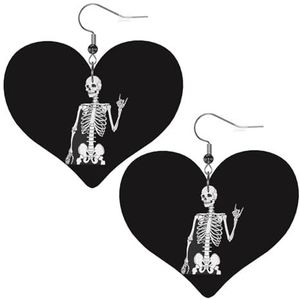 LAMAME Paarse Vlinders Gedrukt Liefde Hartvormige Dangle Earring Lederen Oorbel Vakantie Party Decoratie, Eén maat, Kunstleer