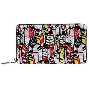 Vrouwen Zip Around Portemonnee en Telefoon Clutch, Boho Bohemen Hippie Patroon, Reistas Lederen Clutch Bag Kaarthouder Organizer Polsbandjes Portefeuilles, Meerkleurig, 8.07x1x4.53 in