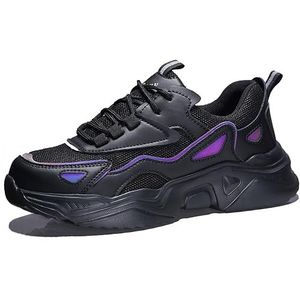 SDEQA Werkschoenen Staal Toe Onverwoestbare Schoenen Lichtgewicht Comfortabele Industrie Bouw Sneakers,Black b,43 EU