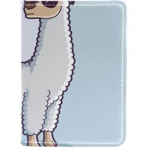 Paspoorthouder voor dames en heren, reispaspoort portemonnee paspoort cover reisdocumenten organisator Alpaca dier gewoon cool, Meerkleurig, 10x14cm/4x5.5 in