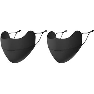 CCAIPU Gezichtsmasker voor zonwering, herbruikbaar, wasbaar en ademend gezichtsmasker, uv-bescherming, gezichtsmasker, motorfiets, fietsen, sportmasker voor outdoor, B-zwart, 2 stuks