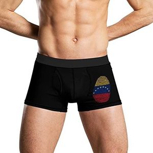 Venezuela Vlag Vinger Print Zacht Heren Ondergoed Comfortabele Ademend Fit Boxer Slips Shorts 2XL