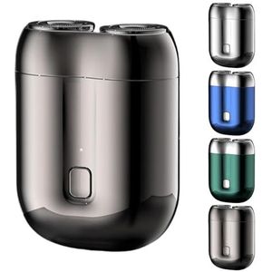 Mini elektrisch scheerapparaat met dubbele kop, elektrisch mini draagbaar scheerapparaat, waterdicht compact, zakformaat wasbaar, nat en droog scheren, huidvriendelijk voor thuis, auto, reizen