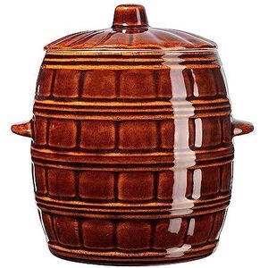 KADAX Aardewerkpan, keramische pot met zijhandgrepen en deksel, vaatwasmachinebestendige aardewerk, handgemaakte fermentatiepot van keramiek, inlegpot voor komkommers (8 liter)