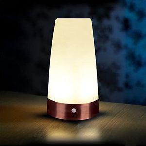Auraglow Draadloze PIR Motion Sensor Tafellamp Super Heldere LED Oplaadbare Hal Nachtlampje - Rond - 2 Pack