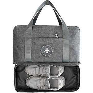 YzDnF Golf Sports Sporttas met schoenen en vochtig zakvak, waterdicht, duffeltas voor mannen en vrouwen, Boston (kleur: grijs, afmetingen: 39 x 18 x 30 cm)
