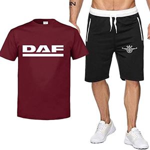 Mannen T-shirt En Shorts Set Voor DAF Print Zomer 2 Stuk Trainingspakken Mode Zweetpakken Broek Shirt Pyjama Set Voor Sport-5||XL