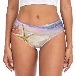 YOUJUNER Damesondergoed, zomer, strand, zeester, comfortabele onderbroek voor dames, basic slip, hipsterbroek voor meisjes, Meerkleurig, L