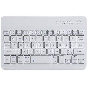 Mini 59 Toetsen Oplaadbaar Draadloos Toetsenbord voor Computers Telefoons, HB028 7 Inch Witte Kleur Draagbaar Bluetooth-toetsenbord voor Tablets, 13 Sneltoetsen