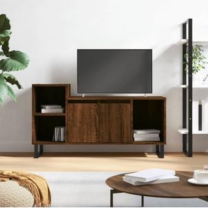 AJJHUUKI Entertainment Centra & TV Stands Tv-meubel Bruin Eiken 100x35x55 cm Engineered Houten Meubels