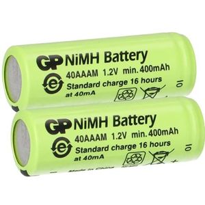 2-delige spaarset GP accu 2/3 AAA 1,2 V / 400 mAh GP40AAAM Micro NiMH batterij hoogte 29,7 mm oplaadbaar let op 2/3 AAA - geen AAA batterijen