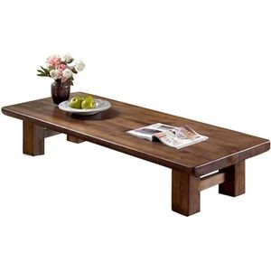HRTLSS Japanse tafel voor zittend op de vloer, massief houten Japanse theetafel lage tafel voor zittend op de vloer, houten salontafel meubels voor woonkamer, receptieruimtes