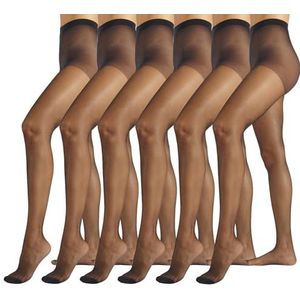 PIKY PACK 6 PAAR Damespanty's 20 DEN, Transparante panty's, Onzichtbare panty's, Transparante panty's Satijnen effect, Alledaagse panty's (DE/NL/SE/PL, Alfabetisch, M, Regular, Regular, Zwart)
