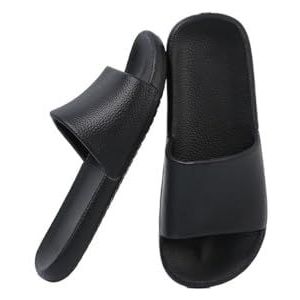Pantoffels, Heren Zomer - Lichtgewicht Indoor Badkamer Sandalen for Thuiscomfort voor House Slides Douche Sandalen(Black,47 EU)