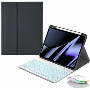 Toetsenbordhoes voor HUAWEI MatePad T 10s/T 10 Enjoy Tablet 2 Honor Pad 6/X6, Magnetisch Afneembaar Draadloos Achtergrondverlichting Toetsenbord met Bluetooth Muis,Black 1