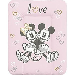 Ceba Baby Aankleedmat - zachte aankleedmat voor het verschonen van luiers, met Disney-motieven - robuust pvc, afwasbaar - aankleedtafelkussen - 70 x 50 cm - Minnie & Mickey roze