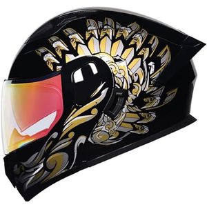 Opklapbare Motorhelm Dubbellaags Ingebouwde Lenzen Modulaire Motorhelm Integraalhelm Met Snelsluiting DOT/ECE Goedgekeurd Voor Heren Dames Scooters 4,M(55-56CM)