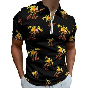 Pi A La Mode Half Zip-up Polo Shirts Voor Mannen Slim Fit Korte Mouw T-shirt Sneldrogende Golf Tops Tees L