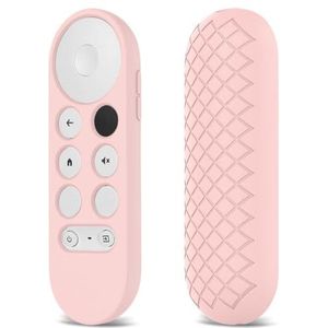 Kleurrijke siliconen afstandsbediening cover voor Google Chromecast 2020 Voice Afstandsbediening Anti-Lost Case (roze)