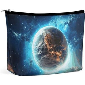 HEBVNJF De Zak Draagbare Kosmetische Zak Blauwe Aarde van de reismake-up in de Opbergzak van de Ruimtemake-up voor Vrouwen/, Blauwe Aarde in de Ruimte, Eén maat