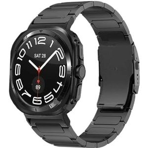 Titanium band geschikt for Samsung Galaxy Watch 7 Ultra 47mm heren business band geschikt for SAMSUNG Galaxy 7 ULTRA 47MM armband(Black)
