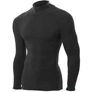 ZeroFit Mens Heat Rub Ultimate Mock Neck Baselayer - Zwart - XL, Zwart, XL