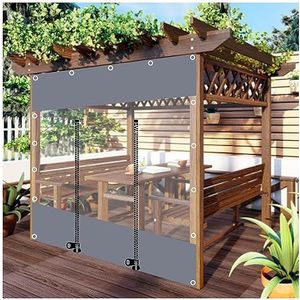 Pergola Zeildoek Zijpaneel, Buiten Waterdichte Zeildoek Gordijnen, Patio Gazebo Garage Dekzeil Regen Gordijnen, 0,3mm Transparant Pvc Dekzeil Met Rits Deur,LxH-3.5x2.5m/11.5 * 8.2ft