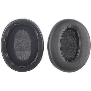 Vervangende Oorkussens, 2 Stuks Geluidsisolatieschuim, Verdikte Perfecte Pasvorm, Professionele Oorkussens, Ergonomisch Ontwerp, Zacht Eiwitleer voor WH (Zwart)