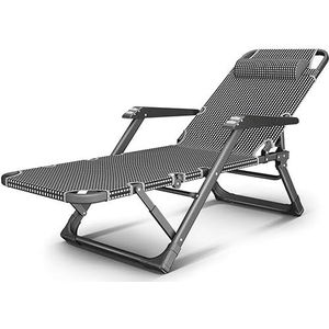 Outdoor terrasstoelen tuinstoelen en fauteuils opvouwbare verstelbare ligstoel tuin zonnebank fauteuil (kleur: zwart, maat: zonder kussen)
