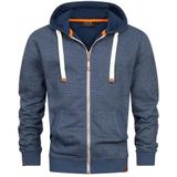 INDICODE JEANS Sweatvest ' Baustian '  blauw / wit