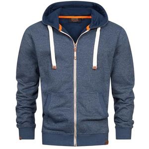 INDICODE JEANS Sweatvest ' Baustian '  blauw / wit