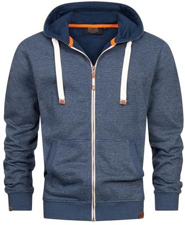 INDICODE JEANS Sweatvest ' Baustian '  blauw / wit