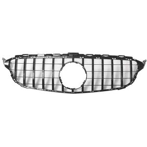 Voorbumper Grille Chrome Black Diamonds Style Racing Grilles Voor Mercedes Voor Benz C-Klasse W205 2015-2018 C180 C200 C250 C300 Front Grille Trim Vervanging(Diamond-Chrome Black)