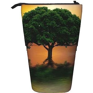 Natural Beauties Etui Telescopische Make-up Tas Pop Up Office Organizer Box Staande Pen Houder Cosmetica Tas met Ritssluiting, Zwart, Eén maat, Munten Pouch