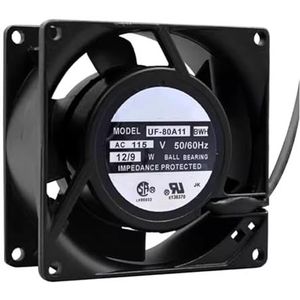 High-Performance 80mm AC Fan UF-80A11 BWH 115V 12/9W 50/60Hz 2-Wire Design