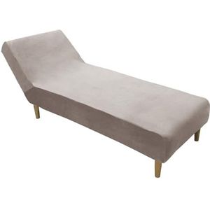 Fluwelen Pluche Chaise Lounge Hoes Luxe Chaise Stoel Hoes Stretch Armloze Chaise Lounge Beschermers Wasbare Fauteuil Bankhoes Voor Woonkamer Slaapkamer(Color:Brown)